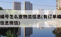 有订单编号怎么查物流信息(有订单编号怎么查物流信息微信)