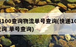 快递100查询物流单号查询(快递100物流查询 单号查询)