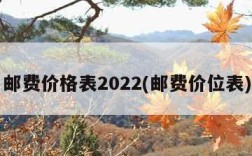 邮费价格表2022(邮费价位表)