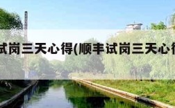 顺丰试岗三天心得(顺丰试岗三天心得200字)