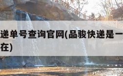 品骏快递单号查询官网(品骏快递是一个什么样的存在)